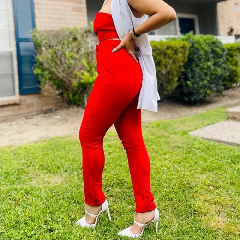 by the way. Bold Red Pants & Tops  Size S